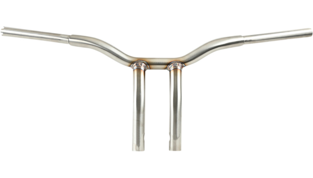 LA Choppers Kage Fighter Welded Bent-Riser Handlebar - One Piece - 10" - Raw Stainless Steel