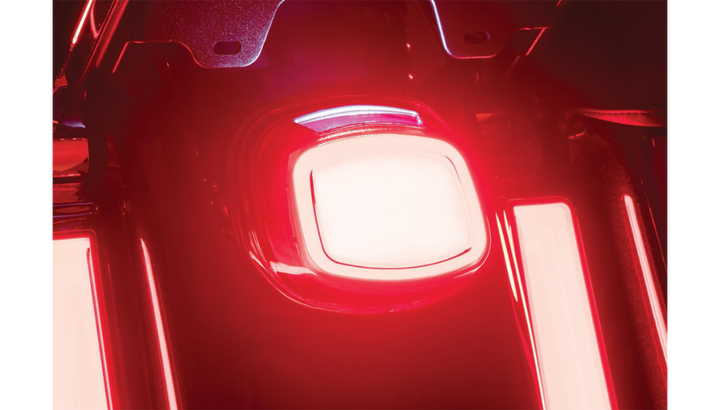 Kuryakyn Tracer LED Taillight - Red Lens - Fits Most 99-21 HD Models W/OEM Square Back Taillight W/Top License Plate Illumination Window