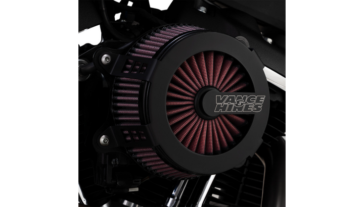 Vance & Hines V02 Cage Fighter Air Cleaner - Wrinkle Black - Throttle By Wire Twin Cam