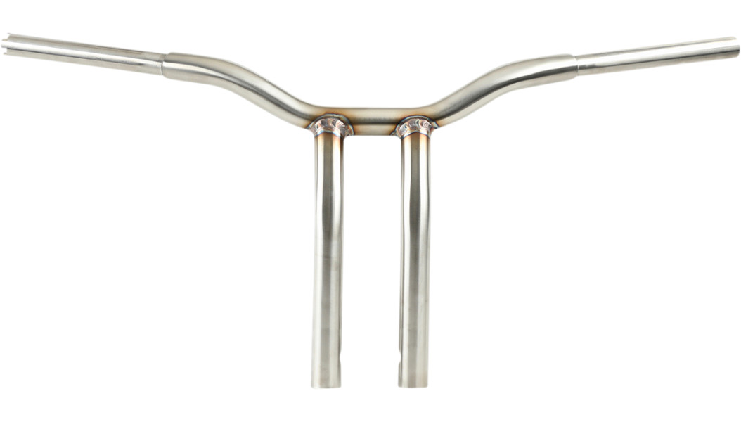 LA Choppers Kage Fighter Welded Bent-Riser Handlebar - One Piece - 14" - Raw Stainless Steel