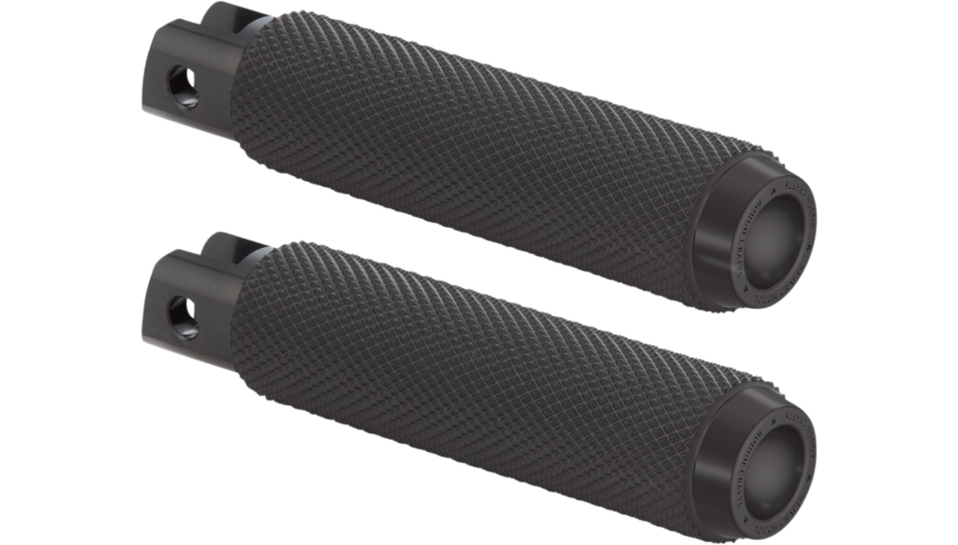 Rough Crafts Driver Foot Pegs - Black - Knurled - M8 Softail