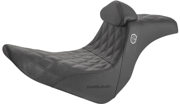 Saddlemen Pro Series SDC Performance Gripper Seat w/ Backrest, Fits 18 & Newer FXLR/ FLSB/ FXLRS