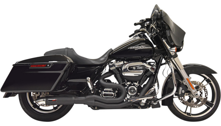 Bassani Road Rage II 2-Into-1 With Hot Rod Turnout Muffler - Black - 17-21 Touring (Except CVO Models)