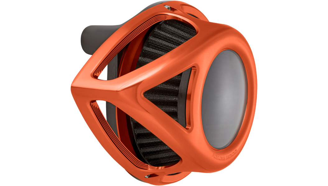 Arlen Ness Clear Tear Air Cleaner - Orange Anodized - Fits 91-21 XL (Except 21 Sportster S / RH1250S)