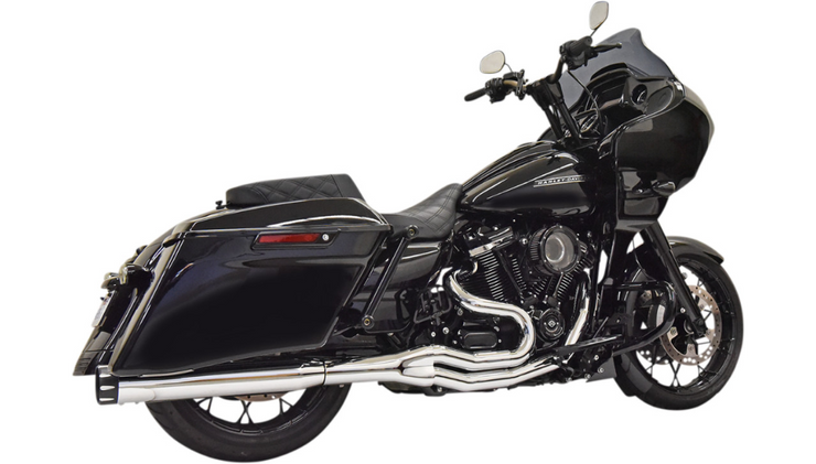 Bassani Xhaust Road Rage 2-Into-1 Exhaust For High-Performance Motors, Chrome, Fits 17-20 Touring Models