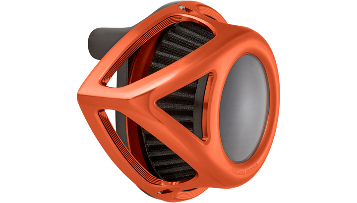 Arlen Ness Clear Tear Air Cleaner - Orange Anodized - Fits Throttle By Wire Twin Cams