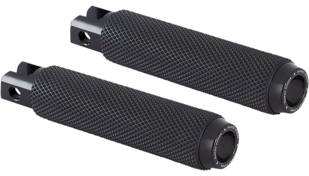 Rough Crafts Driver Male-Mount Foot Pegs - Black - Knurled