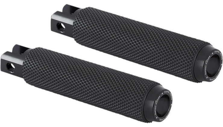 Rough Crafts Driver Male-Mount Foot Pegs - Black - Knurled