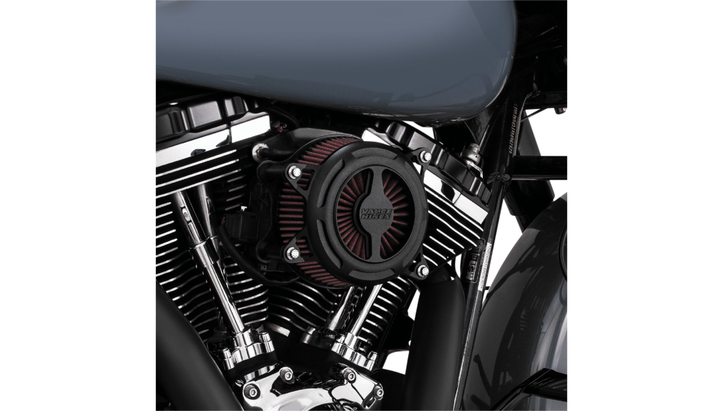 Vance & Hines V02 Blade Air Cleaner - Wrinkle Black - Fits Cable Operated Twin Cam