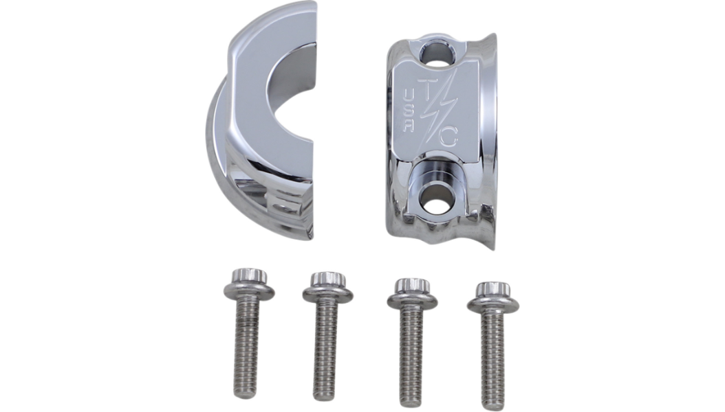 Thrashin Supply Clutch & Brake Perch Clamps - Chrome - Touring/Softail/Dyna/Sportster