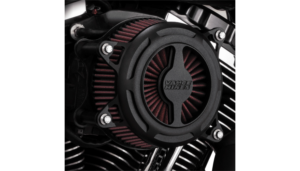 Vance & Hines V02 Blade Air Cleaner - Wrinkle Black - Fits Cable Operated Twin Cam