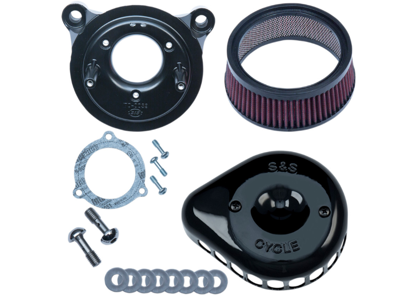 S&S Cycle Mini Teardrop Stealth Air Cleaner Kit - Black - Fits 08-17 Throttle By Wire