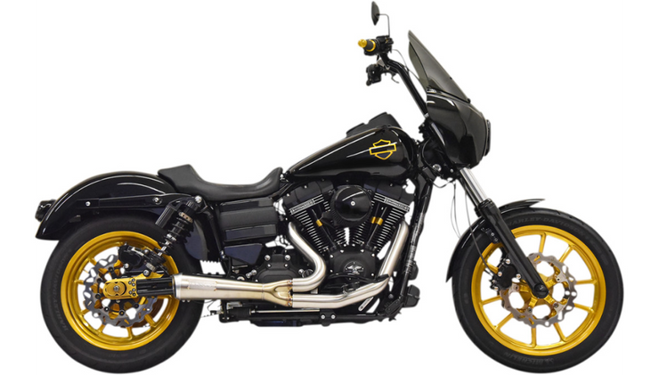 Bassani Xhaust "The Ripper" Short Road Rage 2-Into-1 Exhaust - Stainless - Fits 06-17 FXD/FXDWG
