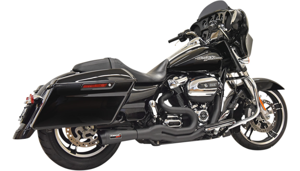 Bassani Road Rage II 2-Into-1 Mid-Length Exhaust System - Black - 17-21 Touring (Except CVO Models)