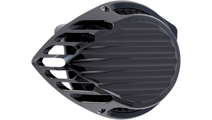 Rough Crafts Finned Air Cleaner - 17-21 Touring / 18-21 Softails - Black