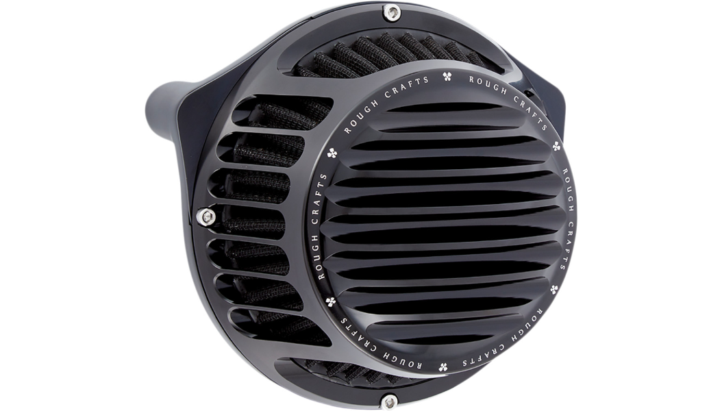 Rough Crafts Round Air Cleaner - 91-21 XL (Except 21 Sportster S/RH 1250S) - Black