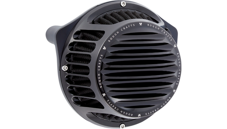 Rough Crafts Round Air Cleaner - Twin Cam / Cable Operated - Black