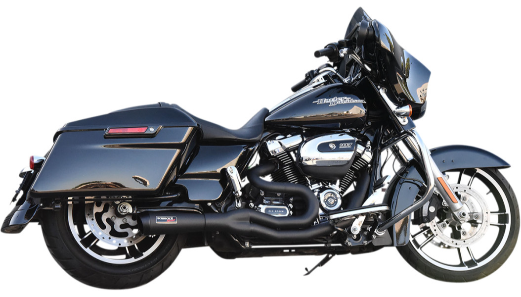 Bassani Road Rage II 2-Into-1 With Hot Rod Turnout Muffler - Black - 07-16 Touring (Except CVO Models)