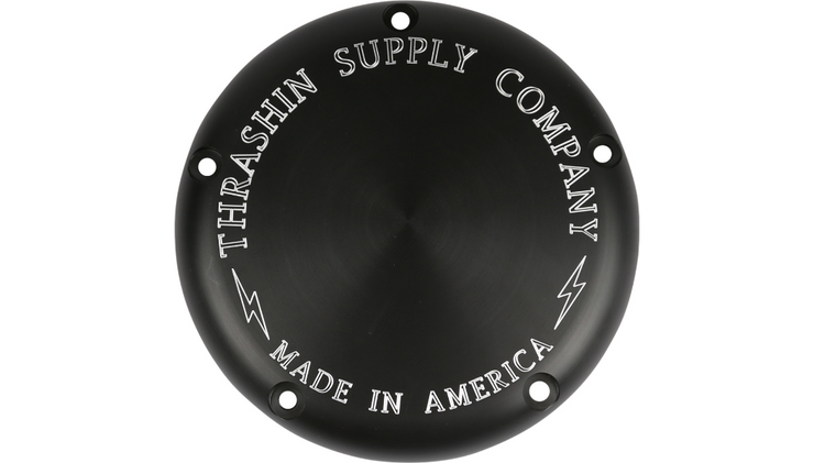 Thrashin Supply Billet Derby Cover - Black - M8 Softail