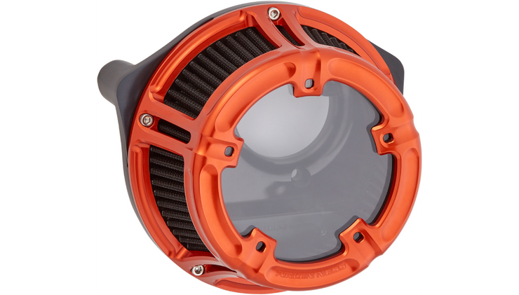 Arlen Ness Method Clear Series Air Cleaner - Orange Anodized - Fits Throttle By Wire Twin Cam