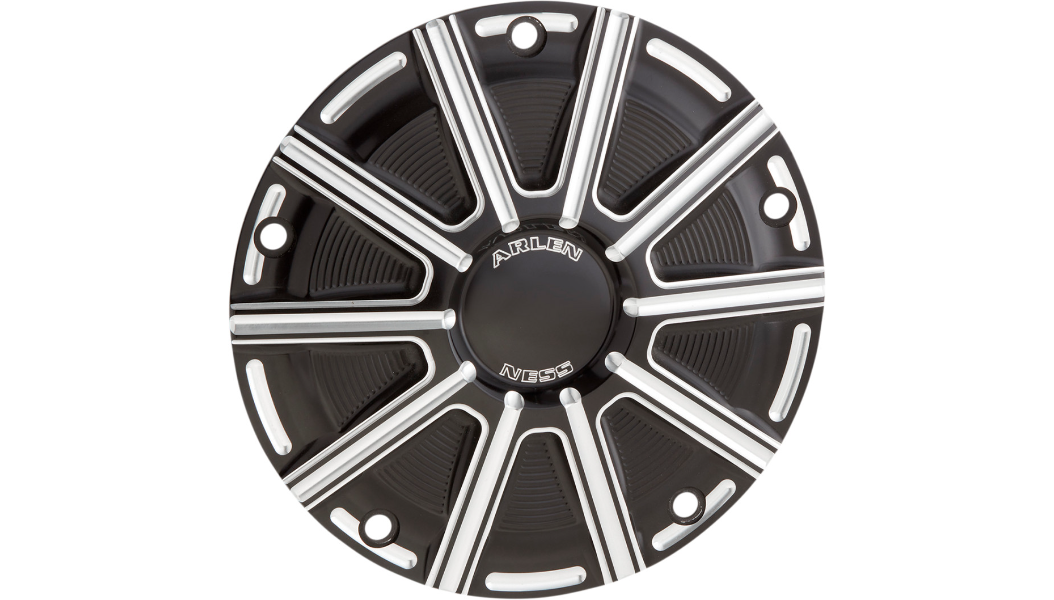 Arlen Ness 10-Gauge Derby Cover - Black W/Machined Accents - 99-18 Big Twin Models (See Fitment Chart)