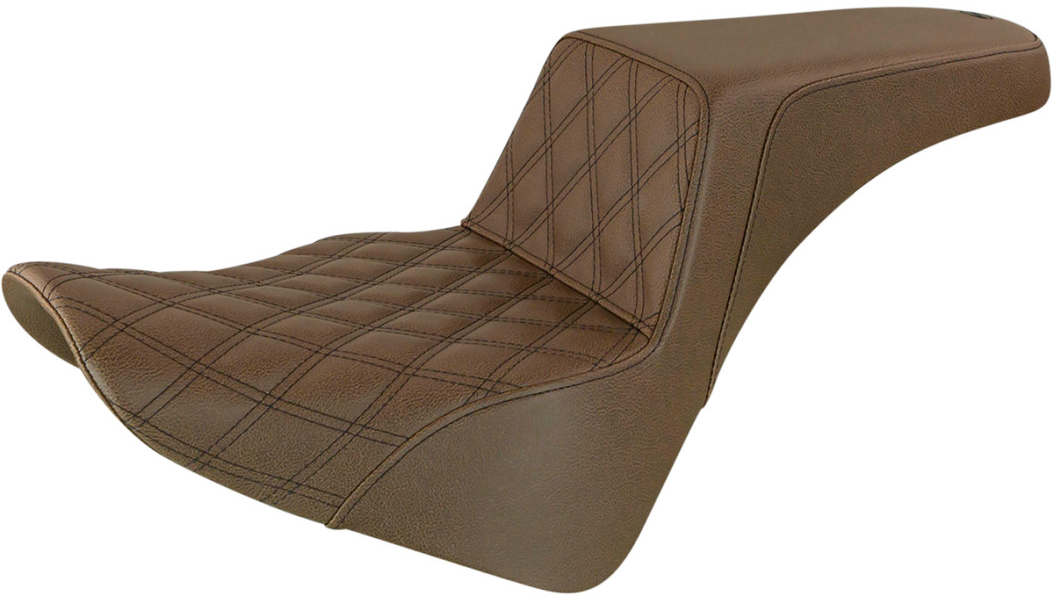 Saddlemen Step-Up Seat, Brown, Lattice Stitched Front, Fits 18-20 FLDE/FLHC/FLHCS/FLSL