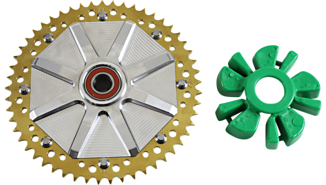 Alloy Art Cush Drive Chain Sprocket - Gold/Machined Center - 53 Tooth - Fits 09-20 Touring Models