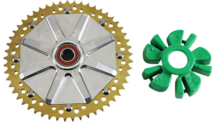 Alloy Art Cush Drive Chain Sprocket - Gold/Machined Center - 53 Tooth - Fits 09-20 Touring Models