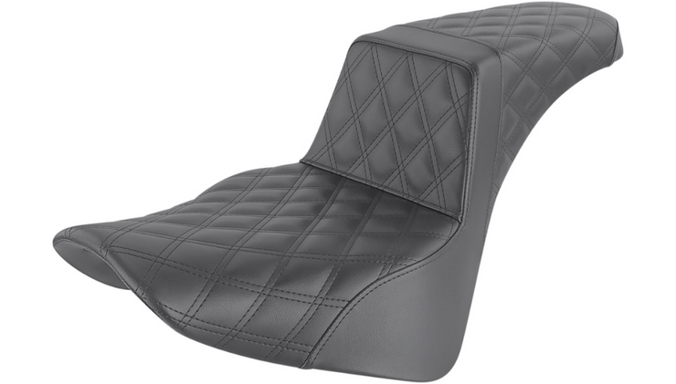 Saddlemen Step-Up Seat, Black, Lattice Stitched, Fits 18-20 FLDE/FLHC/FLHCS/FLSL