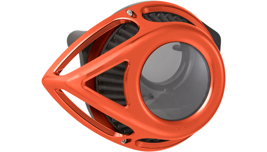 Arlen Ness Clear Tear Air Cleaner - Orange Anodized - Fits 91-21 XL (Except 21 Sportster S / RH1250S)