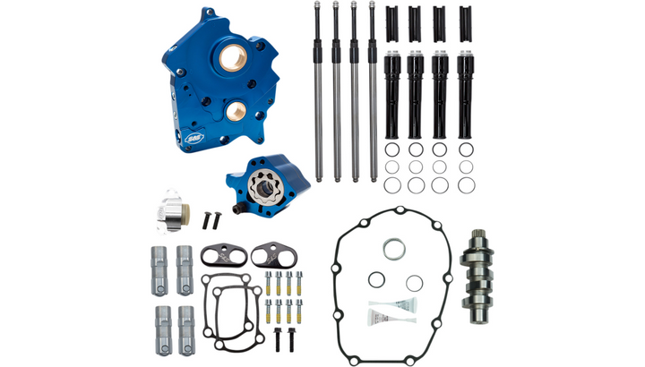 S&S Cycle Chain Drive Camchest Kit W/ 475 Cam - Fits 17-21 Twin Cooled M-Eight - Black Pushrod Tubes