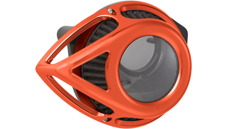 Arlen Ness Clear Tear Air Cleaner - Orange Anodized - Fits M8 Touring/Softail