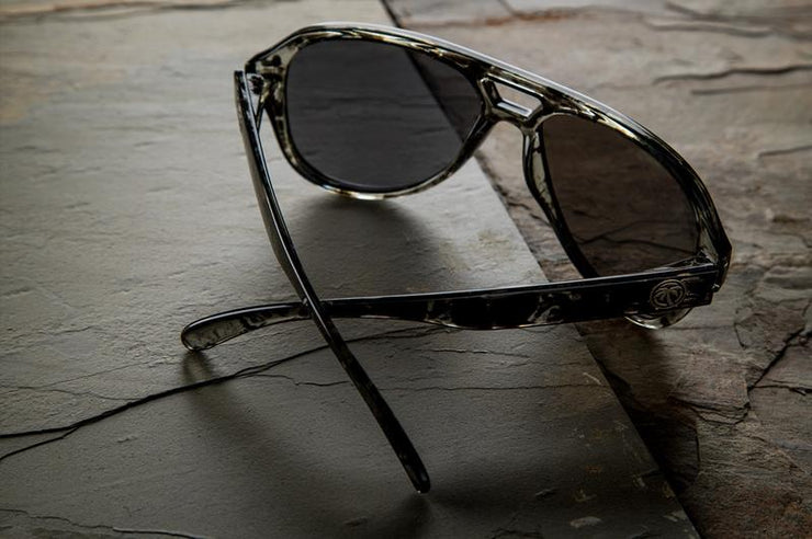 Heatwave Visual Super Cat Sunglasses: Granite / Black Lens