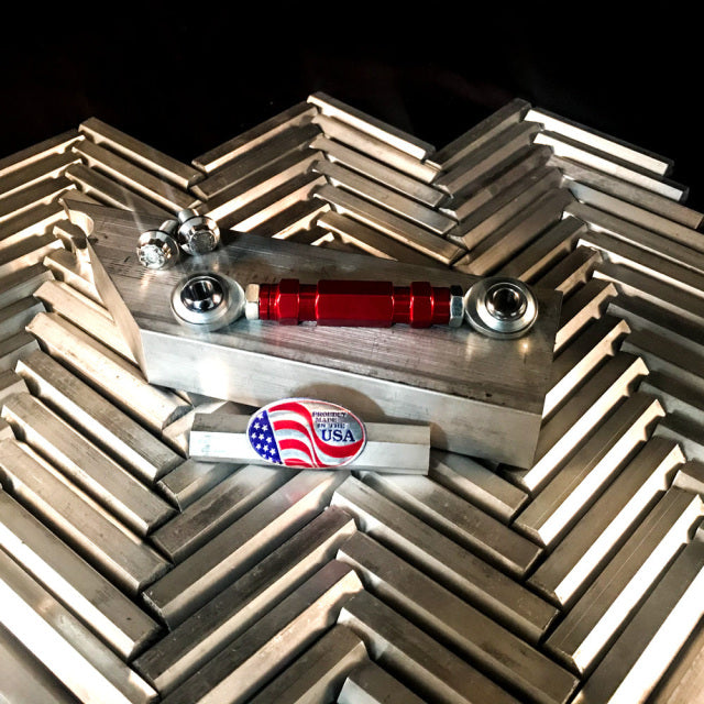 Greene Brothers Designs FXR Shift Linkage - Red Center - Silver Hardware