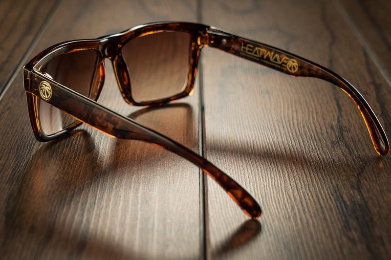 Heatwave Visual Vise Sunglasses: Tortoise Frame / Brown Lurk Lens / Gold Emblem