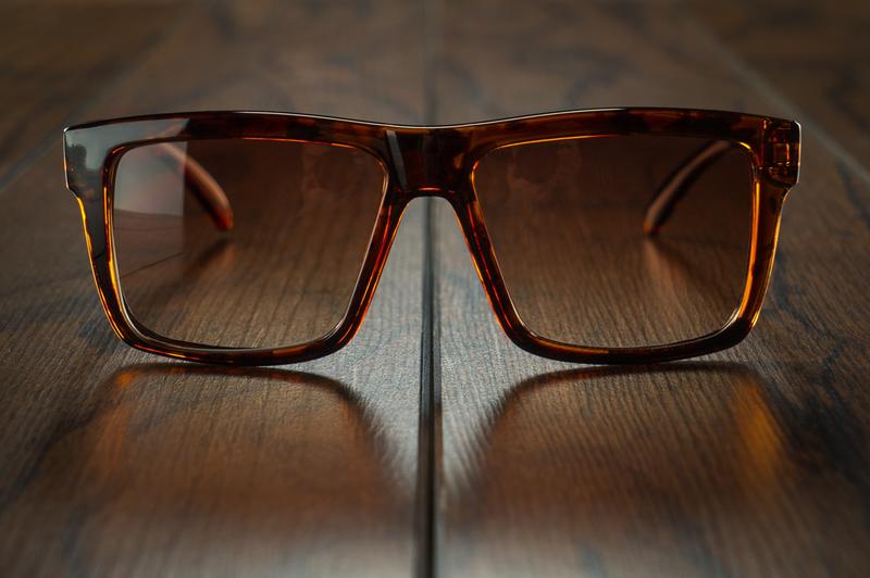 Heatwave Visual Vise Sunglasses: Tortoise Frame / Brown Lurk Lens / Gold Emblem