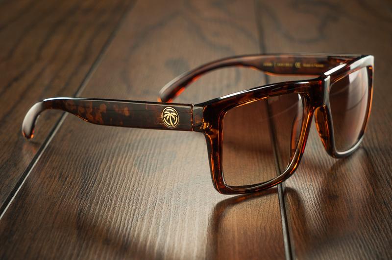 Heatwave Visual Vise Sunglasses: Tortoise Frame / Brown Lurk Lens / Gold Emblem