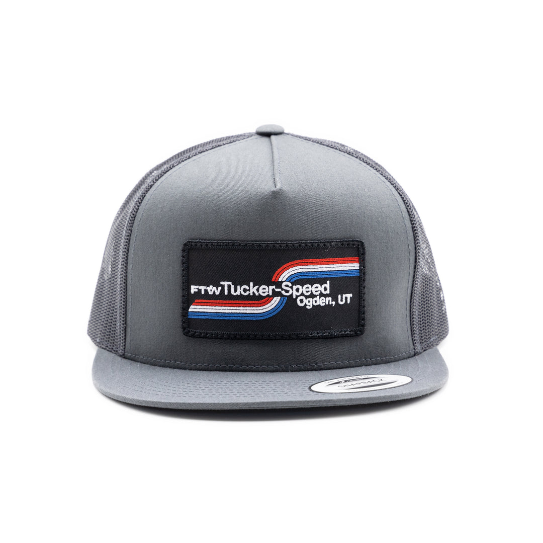 Tucker Speed Swoosh Patch Trucker Hat - Charcoal Grey