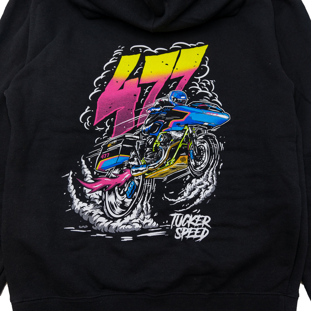 Tucker Speed Race Bagger Pullover Hoodie - Black