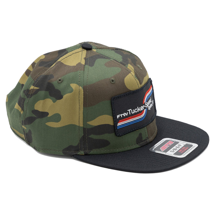 Tucker Speed Swoosh Logo Patch Hat - Camo / Black Brim