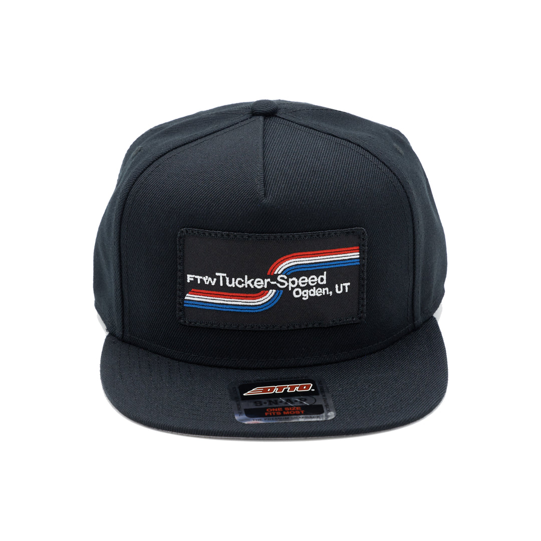 Tucker Speed Swoosh Logo Patch Hat - Black