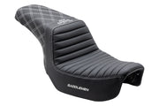 Tucker Speed Custom Saddlemen Step Up Seat - 06-17 FXD/FXDWG/FLD - Rear Lattice Stitch / Tuck and Roll Front