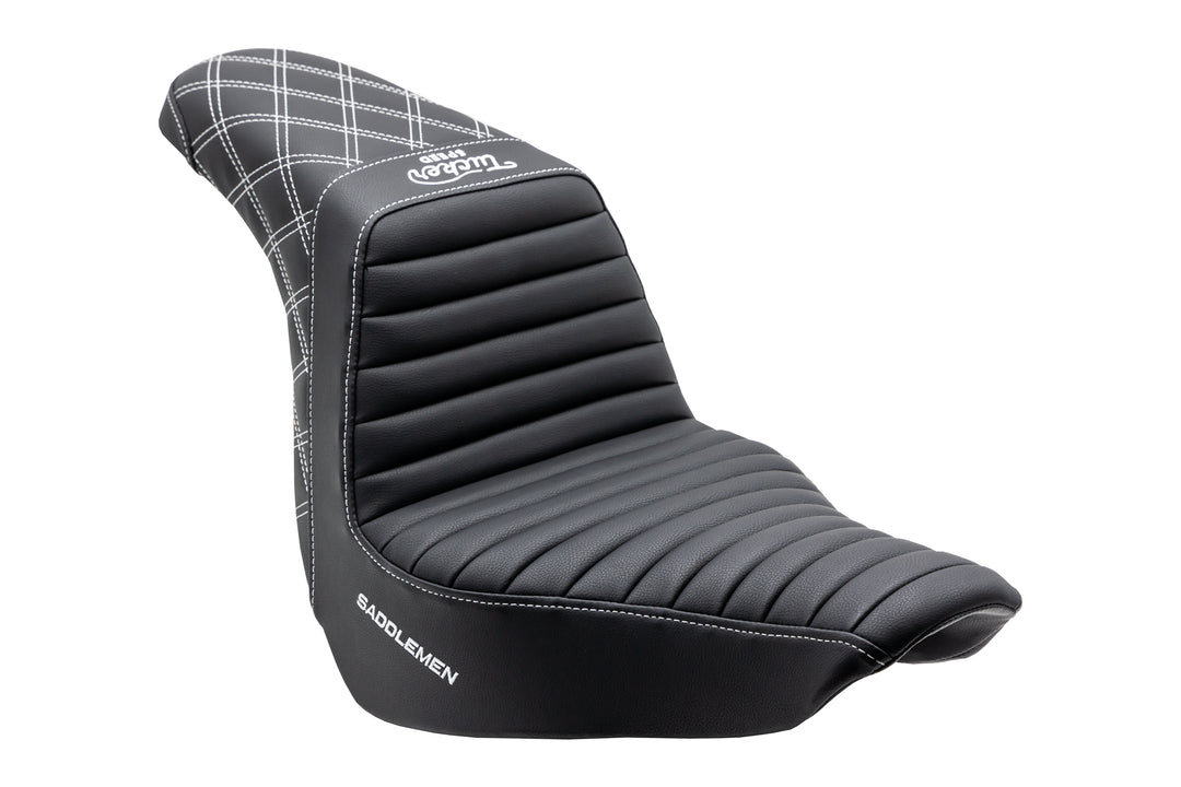 Tucker Speed Custom Saddlemen Step Up Seat - 2018 & Newer FXLR/FLSB - Rear Lattice Stitch / Tuck and Roll Front