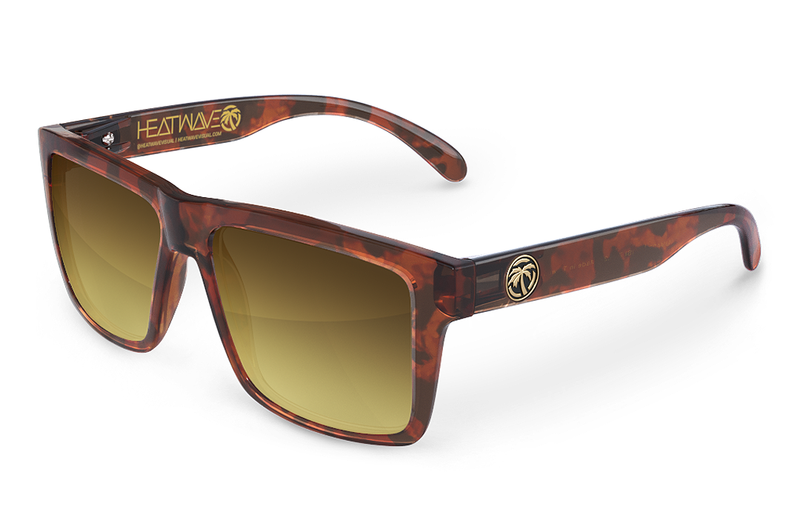 Heatwave Visual Vise Sunglasses: Tortoise Frame / Brown Lurk Lens / Gold Emblem
