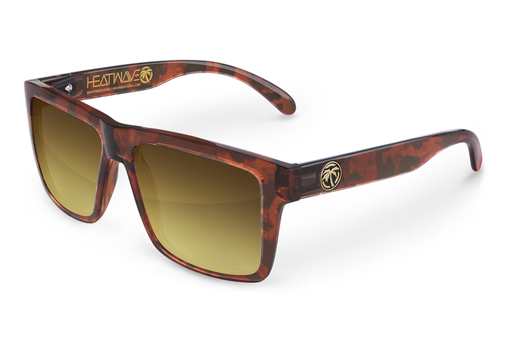 Heatwave Visual Vise Sunglasses: Tortoise Frame / Brown Lurk Lens / Gold Emblem
