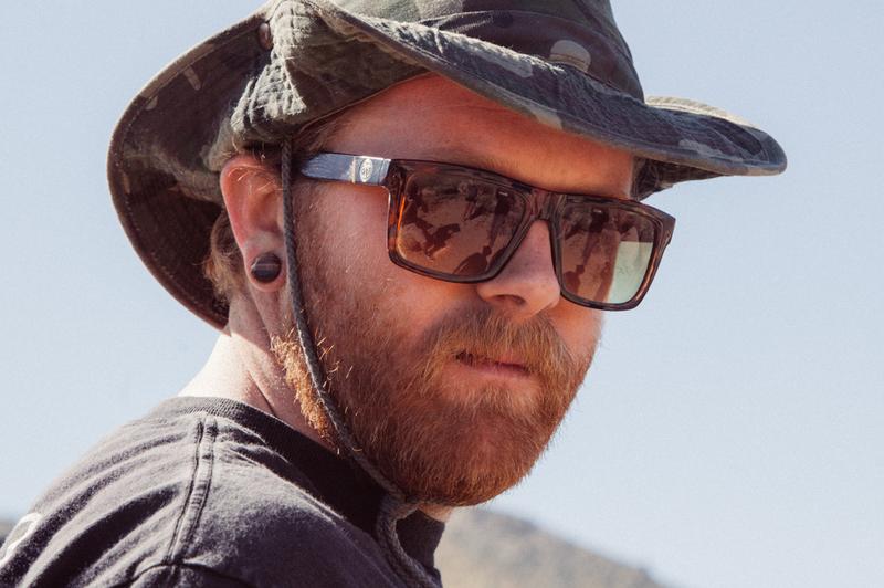 Heatwave Visual Vise Sunglasses: Tortoise Frame / Brown Lurk Lens / Gold Emblem